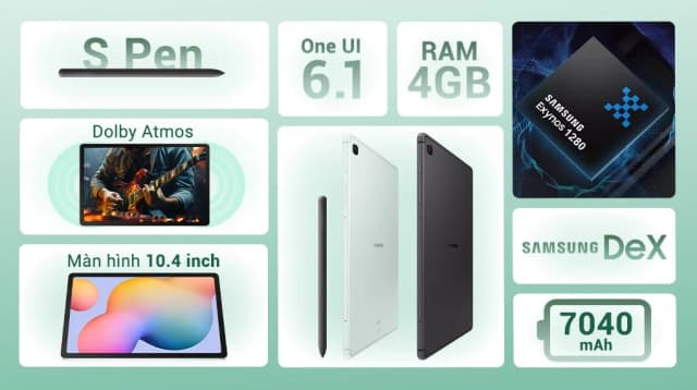 Máy tính bảng Samsung Galaxy Tab S6 Lite 2024 4G 4GB/64GB - 9