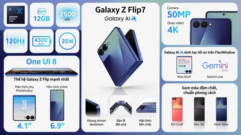 Điện thoại Samsung Galaxy Z Flip7 5G 12GB/512GB - Giá rẻ nhất hôm nay - Ảnh 2