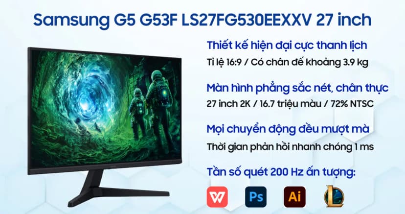 So sánh giá Màn hình Gaming Samsung LS27FG530EEXXV (27 inch QHD, IPS, 200Hz, 1ms) - Tìm sản phẩm giá rẻ nhất - Ảnh 10