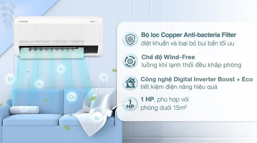 Máy lạnh Samsung Wind-Free Inverter 1 HP AR10CYFAAWKNSV - Giá rẻ nhất hôm nay - Ảnh 4