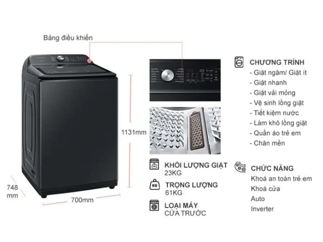 So sánh giá Máy giặt Samsung Inverter 23 kg WA23A8377GV/SV rẻ nhất? - Ảnh 7