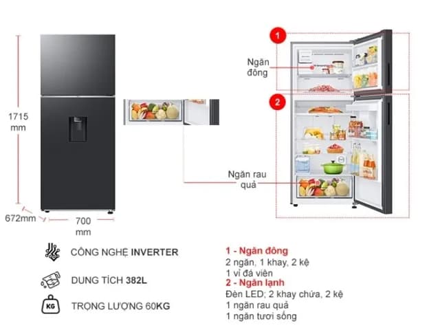 So sánh giá Tủ lạnh Samsung Inverter 382 lít RT38CG6584B1SV rẻ nhất? - Ảnh 14