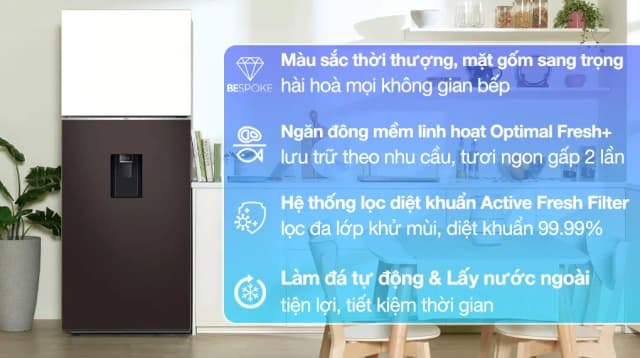 So sánh giá Tủ lạnh Samsung Inverter 406 lít Bespoke RT42CB6784C3SV rẻ nhất? - Ảnh 4