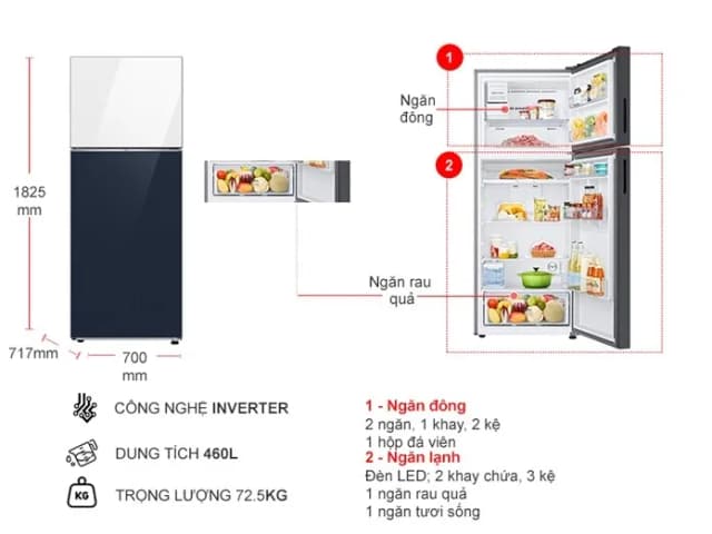 So sánh giá Tủ lạnh Samsung Inverter 460 lít Bespoke RT47CB66868ASV rẻ nhất? - Ảnh 17