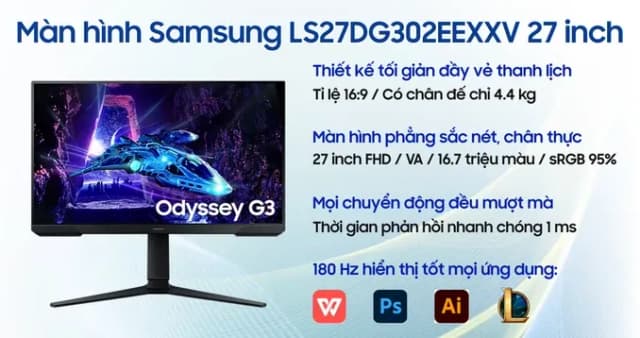 So sánh giá Màn hình Gaming Samsung Odyssey G3 LS27DG302EEXXV 27 inch Full HD/VA/180Hz/1ms rẻ nhất? - Ảnh 17