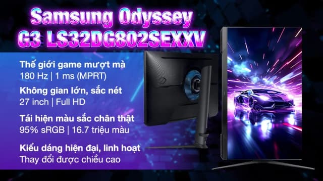 So sánh giá Màn hình Gaming Samsung Odyssey G3 LS27DG302EEXXV 27 inch Full HD/VA/180Hz/1ms rẻ nhất? - Ảnh 18