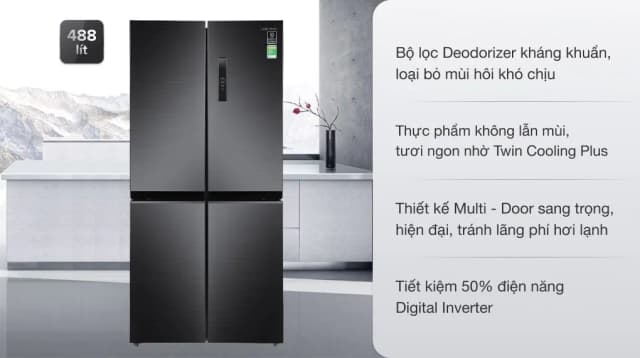 So sánh giá Tủ lạnh Samsung Inverter 488 lít Multi Door RF48A4000B4/SV rẻ nhất? - Ảnh 3