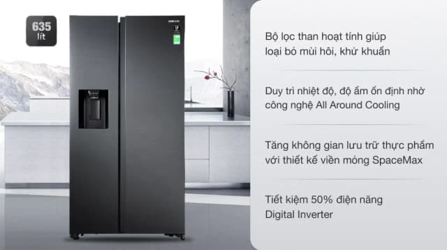 So sánh giá Tủ lạnh Samsung Inverter 635 lít Side By Side RS64R5301B4/SV rẻ nhất? - Ảnh 2