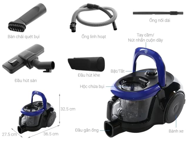 So sánh giá Máy hút bụi dạng hộp Samsung VC18M21M0VN/SV-N rẻ nhất? - Ảnh 12