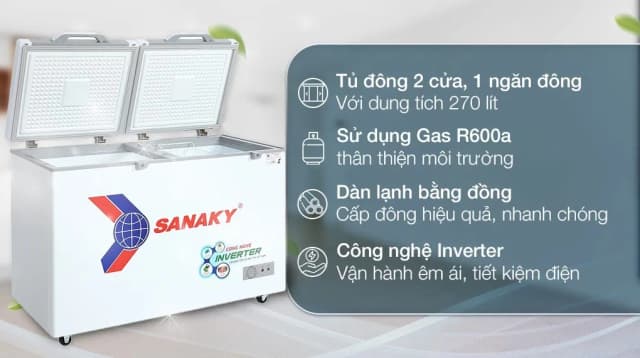 So sánh giá Tủ đông Sanaky Inverter 270 lít TD.VH3699A4K rẻ nhất? - Ảnh 2