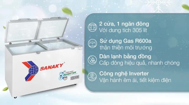 So sánh giá Tủ đông Sanaky Inverter 305 lít TD.VH4099A4K rẻ nhất? - Ảnh 4