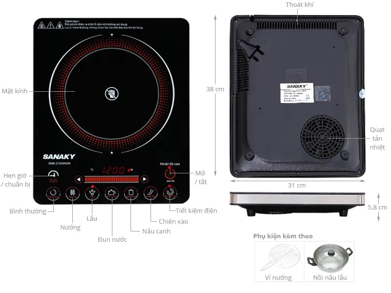 So sánh giá Bếp hồng ngoại đơn Sanaky SNK-2103HGN 2000W - Tìm sản phẩm giá rẻ nhất - Ảnh 3