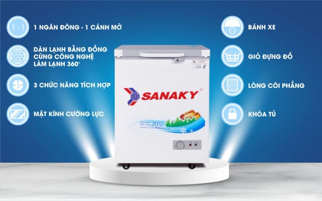 Top 1 so sánh giá Tủ đông Sanaky 100 lít VH-1599HYK - Tìm sản phẩm giá rẻ nhất - Ảnh 5