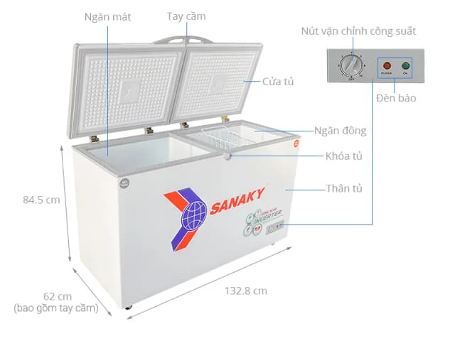 So sánh giá Tủ đông Sanaky Inverter 280 lít VH-4099W3 rẻ nhất? - Ảnh 2