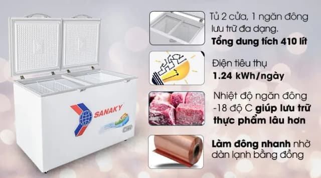 So sánh giá Tủ đông Sanaky 410 lít VH 5699HY rẻ nhất? - Ảnh 5