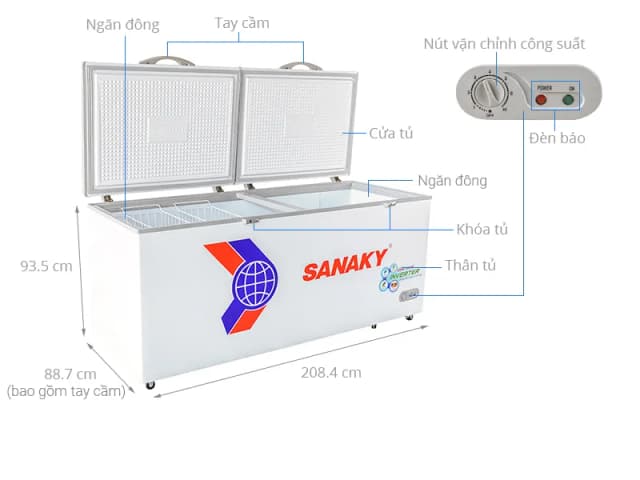 So sánh giá Tủ đông Sanaky Inverter 761 lít VH-8699HY3 rẻ nhất? - Ảnh 2