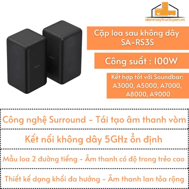 Top 1 so sánh giá Cặp loa sau không dây Sony SA-RS3S 100W - Tìm sản phẩm giá rẻ nhất - Ảnh 2