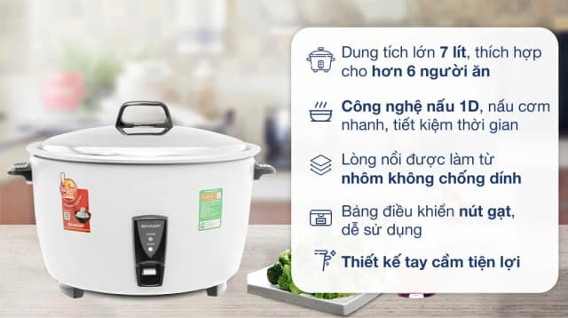 So sánh giá Nồi cơm nắp rời Sharp 7 lít KSH-D77V rẻ nhất? - Ảnh 9