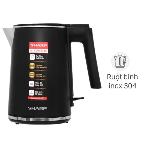 So sánh giá Bình đun siêu tốc Sharp 1 lít EKJ-10DVPS-BK rẻ nhất? - Ảnh 2