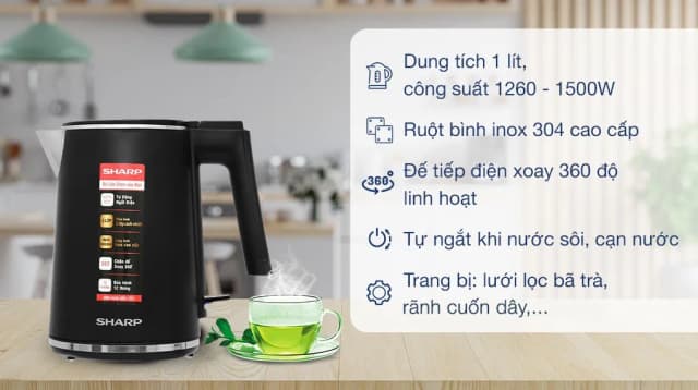 So sánh giá Bình đun siêu tốc Sharp 1 lít EKJ-10DVPS-BK rẻ nhất? - Ảnh 10