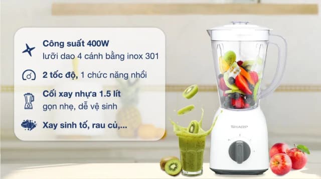 So sánh giá Máy xay sinh tố Sharp EM-S154PV-WH rẻ nhất? - Ảnh 11