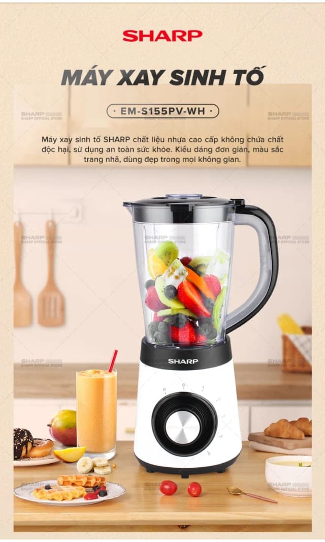 So sánh giá Máy xay sinh tố đa năng Sharp EM-S155PV-WH rẻ nhất? - Ảnh 14