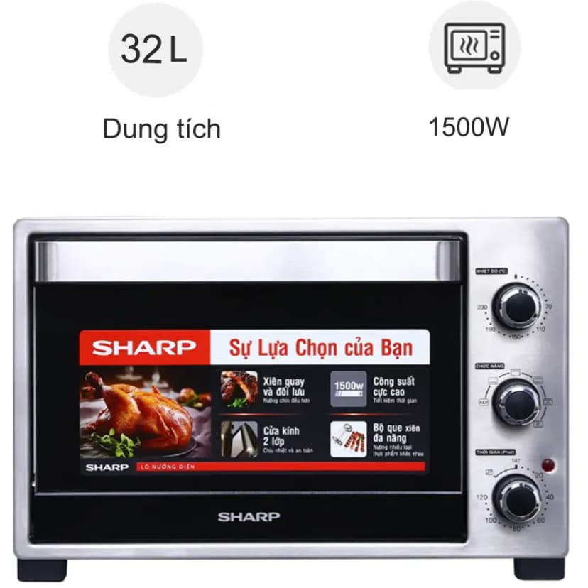 Lò nướng Sharp EO-A323RCSV-ST 32 lít - Giá rẻ nhất hôm nay - Ảnh 10