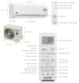 Máy lạnh Sharp Inverter 1.5 HP AH-XP13CHW - Giá rẻ nhất hôm nay - Ảnh 8