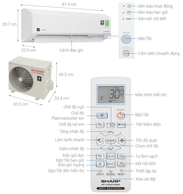 So sánh giá Máy lạnh Sharp Inverter 1.5 HP AH-XP13CHW rẻ nhất? - Ảnh 8