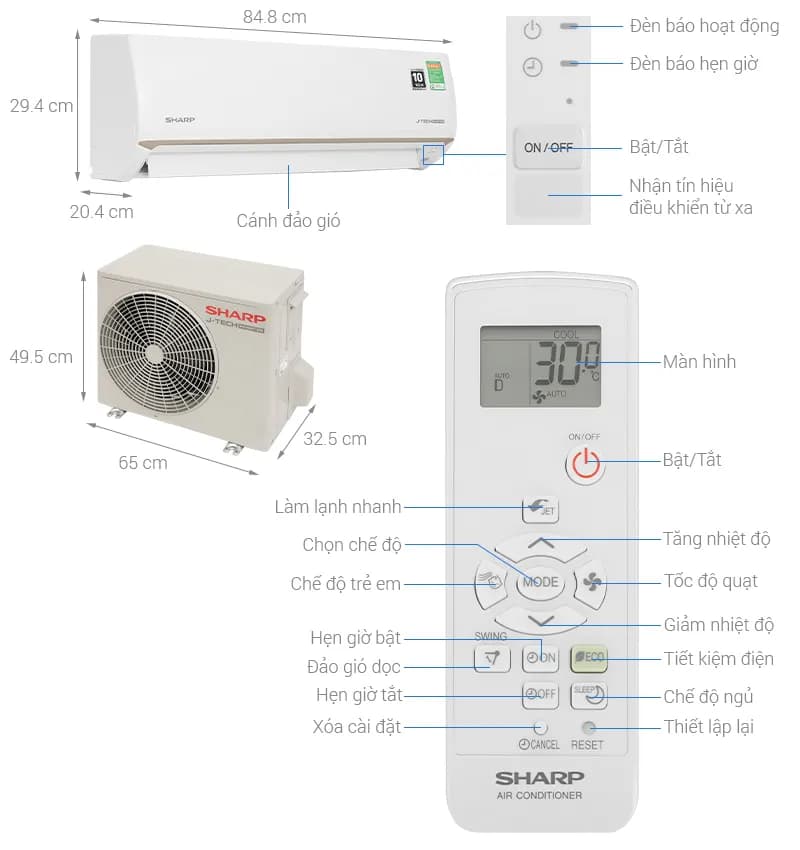 Máy lạnh Sharp Inverter 1 HP AH-X10CEWC - Giá rẻ nhất hôm nay - Ảnh 3