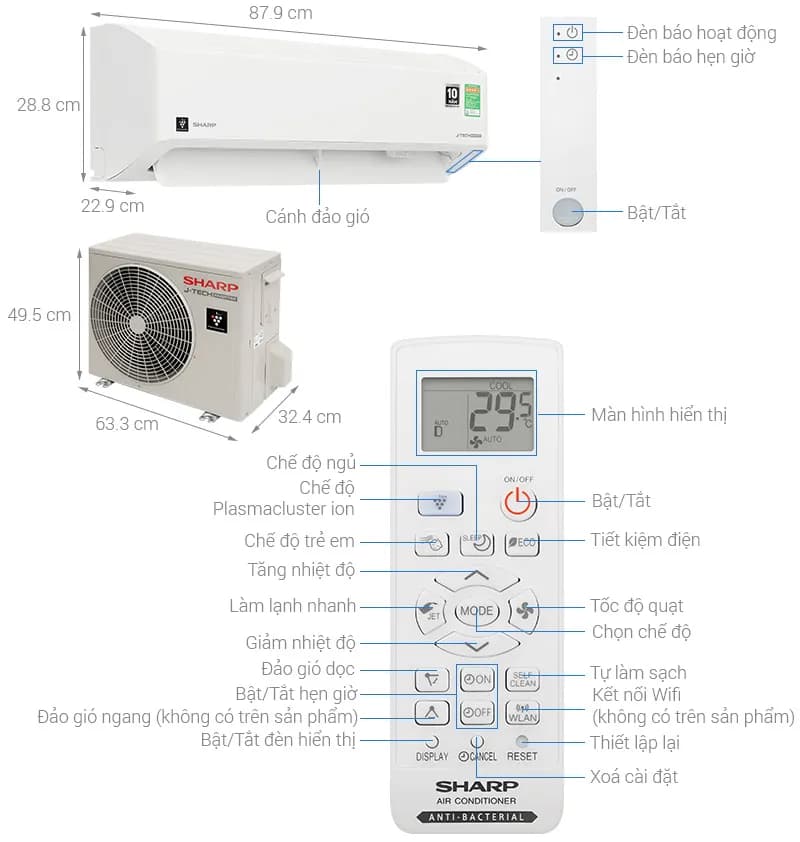 So sánh giá Máy lạnh Sharp Inverter 1 HP AH-XP10CMW - Tìm sản phẩm giá rẻ nhất - Ảnh 7