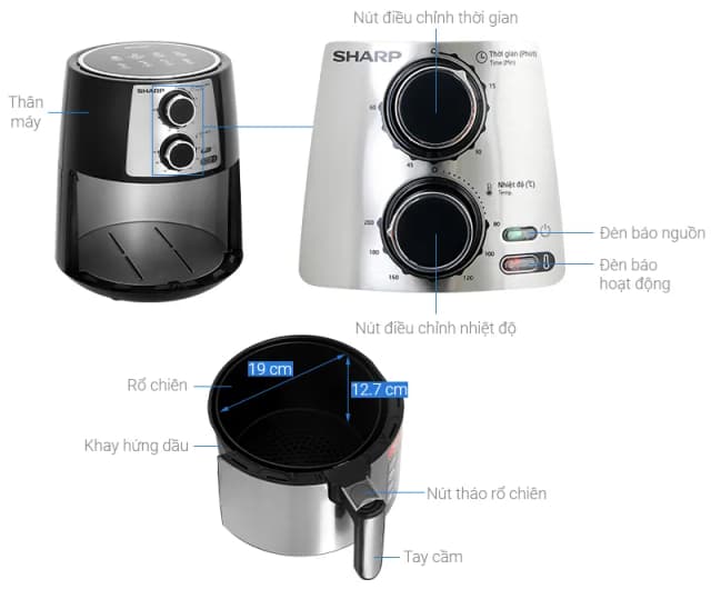 So sánh giá Nồi chiên không dầu Sharp 4.2 lít KF-AF42MV-ST rẻ nhất? - Ảnh 6