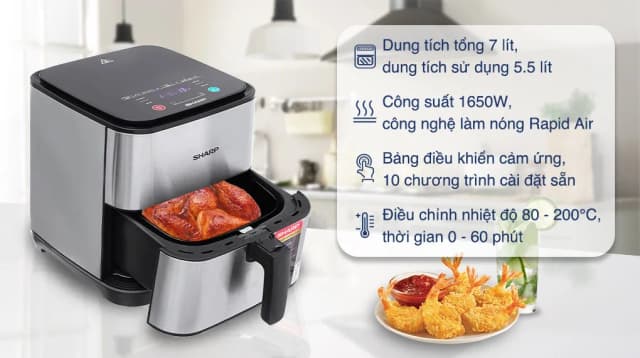 So sánh giá Nồi chiên không dầu Sharp 7 lít KF-AF70EV-ST rẻ nhất? - Ảnh 9