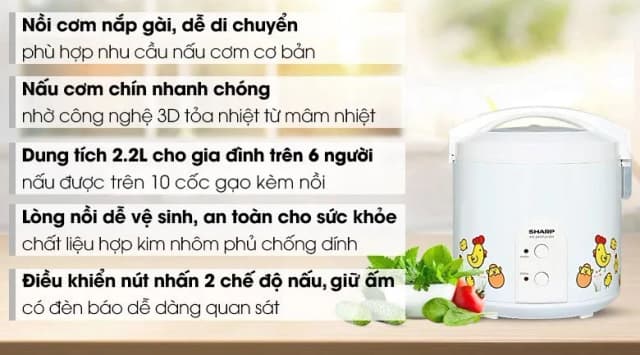 So sánh giá Nồi cơm nắp gài Sharp 2.2 lít KS-223TJV-CH rẻ nhất? - Ảnh 8