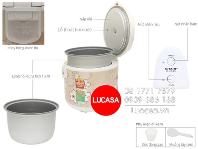 So sánh giá Nồi cơm nắp gài Sharp 1.8 lít KS-N191ETV rẻ nhất? - Ảnh 12