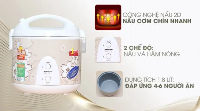 So sánh giá Nồi cơm nắp gài Sharp 1.8 lít KS-N191ETV rẻ nhất? - Ảnh 18