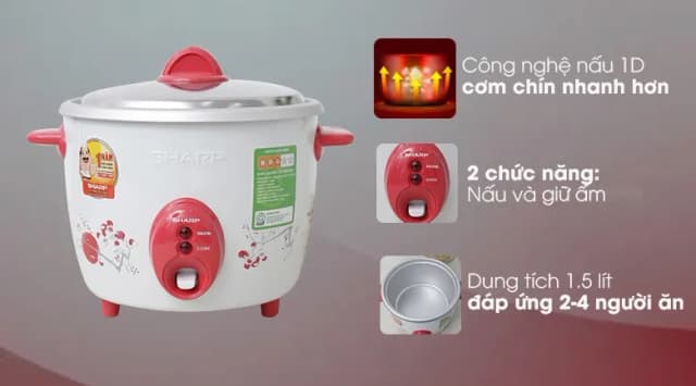 So sánh giá Nồi cơm nắp rời Sharp 1.5 lít KSH-D15V rẻ nhất? - Ảnh 8