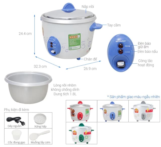 So sánh giá Nồi cơm nắp rời Sharp 1.8 lít KSH-D19V rẻ nhất? - Ảnh 7