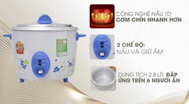 So sánh giá Nồi cơm nắp rời Sharp 2.8 lít KSH-D28V rẻ nhất? - Ảnh 8