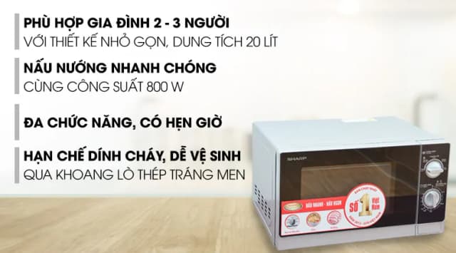 So sánh giá Lò vi sóng Sharp R-205VN(S) 20 lít rẻ nhất? - Ảnh 8