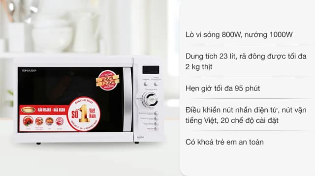 So sánh giá Lò vi sóng có nướng Sharp R-G371VN-W 23 lít rẻ nhất? - Ảnh 13