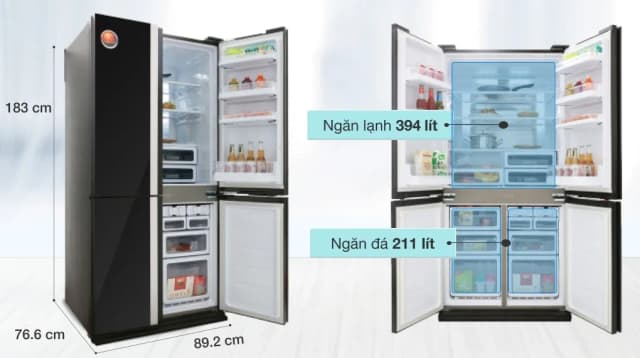 So sánh giá Tủ lạnh Sharp Inverter 605 lít Multi Door SJ-FX688VG-BK rẻ nhất? - Ảnh 12