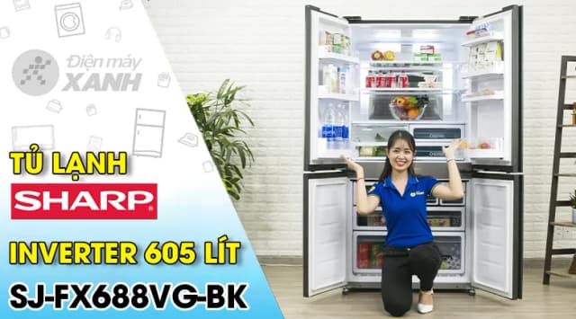 So sánh giá Tủ lạnh Sharp Inverter 605 lít Multi Door SJ-FX688VG-BK rẻ nhất? - Ảnh 3