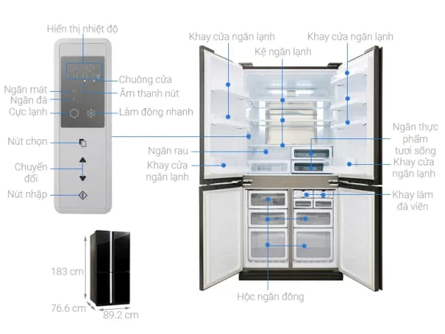 So sánh giá Tủ lạnh Sharp Inverter 605 lít Multi Door SJ-FX688VG-BK rẻ nhất? - Ảnh 4