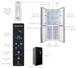 Tủ lạnh Sharp Inverter 401 lít Multi Door SJ-FXP480VG-BK - Giá rẻ nhất hôm nay - Ảnh 5