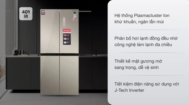 So sánh giá Tủ lạnh Sharp Inverter 401 lít Multi Door SJ-FXP480VG-CH rẻ nhất? - Ảnh 2