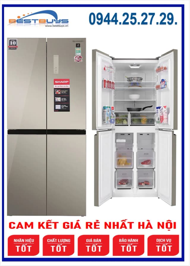 So sánh giá Tủ lạnh Sharp Inverter 401 lít Multi Door SJ-FXP480VG-CH rẻ nhất? - Ảnh 11