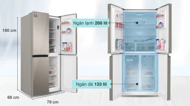 So sánh giá Tủ lạnh Sharp Inverter 401 lít Multi Door SJ-FXP480VG-CH rẻ nhất? - Ảnh 5