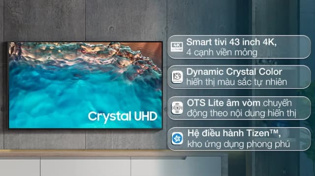 Top 1 so sánh giá Smart Tivi Samsung 4K Crystal UHD 43 inch UA43BU8000 - Tìm sản phẩm giá rẻ nhất - Ảnh 3