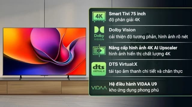 So sánh giá Smart Tivi Hisense 4K 75 inch 75A6Q rẻ nhất? - Ảnh 3